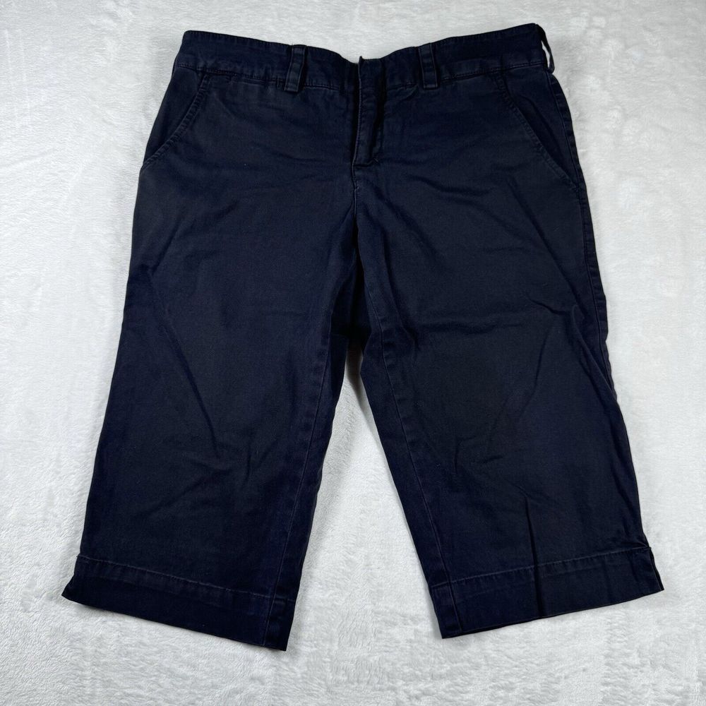 Vince Chino Shorts Women's Size 2 Black Cotton Long Flat‎ Front